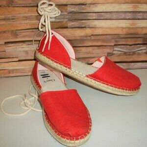 TOMS Clare V. Orange Canvas Gladiator Sandals Katalina Espadrilles W8